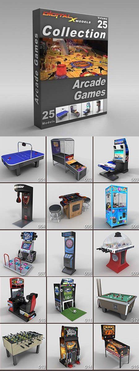 Digitalxmodels 3d Model Collection Volume 25 Arcade Games Down3dmodels