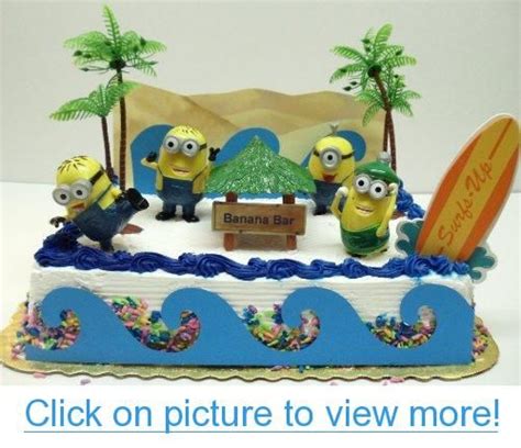 Despicable Me Banana Bar Beach Scene Minion Birthday Cake Topper Set