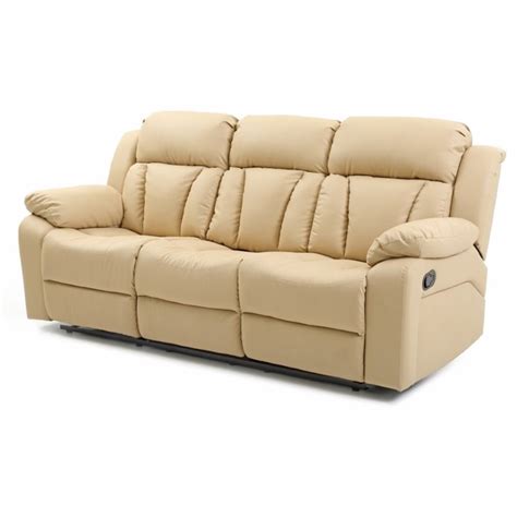 Glory Furniture Daria Faux Leather Reclining Sofa In Beige Homesquare