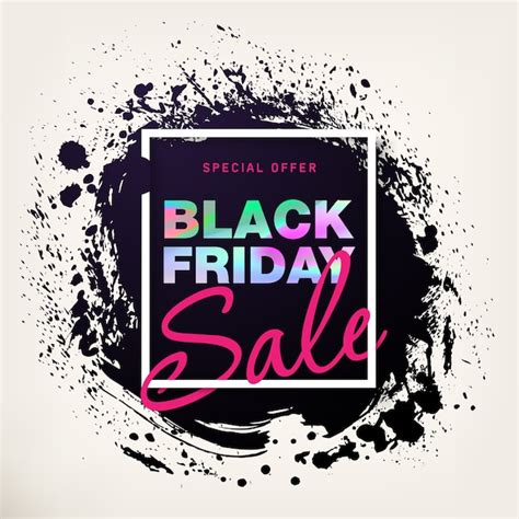 Premium Vector Black Friday Sale Poster With Holographic Effect Sale