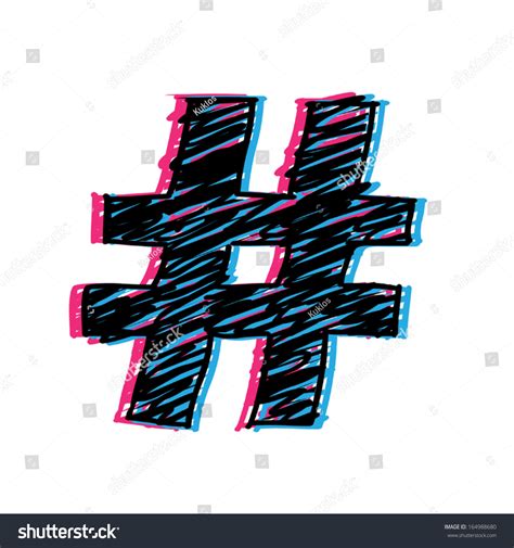 3d Hashtag Stock Vector Illustration 164988680 : Shutterstock