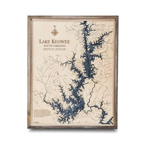 Lake Keowee Nautical Map Wall Art Sea And Soul Charts