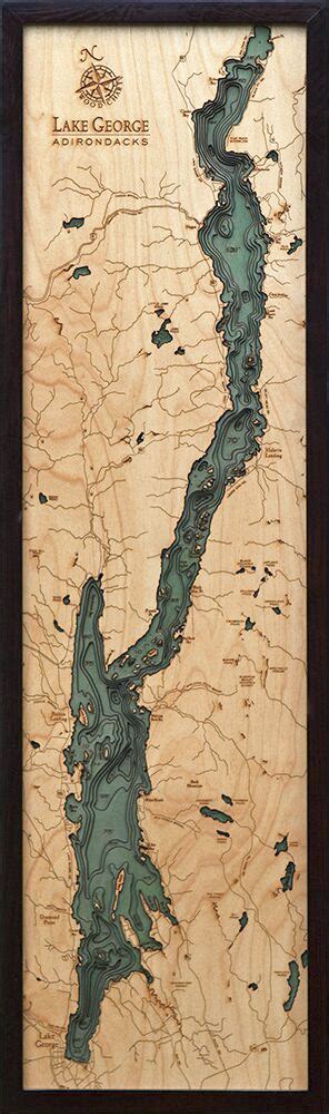 Bathymetric Map Lake George New York Scrimshaw Gallery