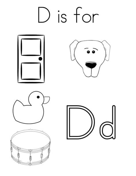 Daffodil And Dog For Letter D Coloring Page Coloring Sun