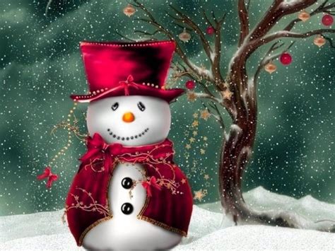 Christmas Snowman Wallpaper Wallpapersafari