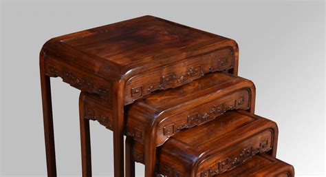 Nest Of Four Graduated Chinese Rosewood Tables Circa 1900 Shackladys