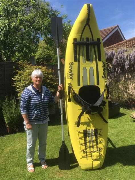 Sevylor Inflatable Sit On Canoe St5656 Single Seater With Paddles Pump