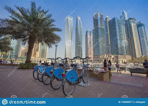 Rent a Bike in Dubai Marina City Downtown Editorial Photo - Image of