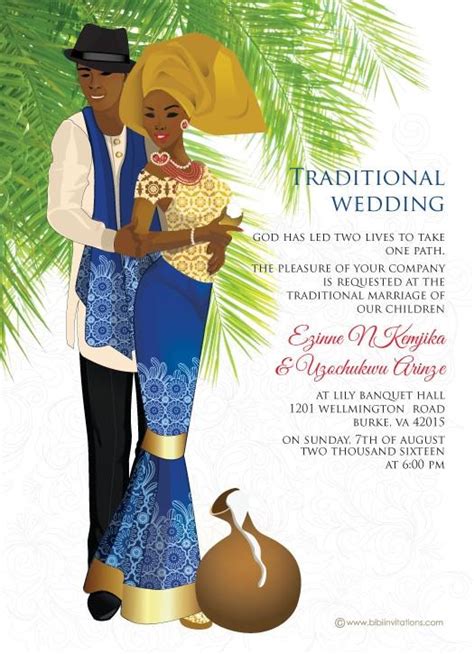 Nigerian Traditional Wedding Invitation Card Bibi