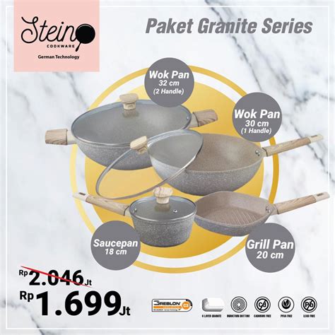 STEIN COOKWARE PAKET GRANITE SERIES / PERALATAN MEMASAK / ALAT MASAK