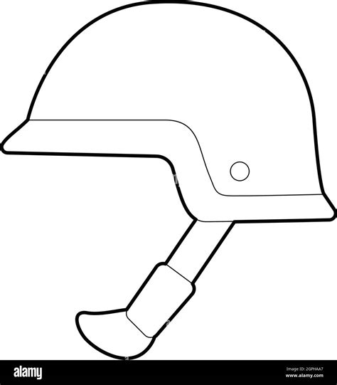 Icono De Casco De Soldado El Estilo De Esquema Imagen Vector De Stock