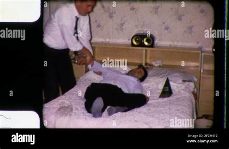 Sleeping Drunk Man Alcoholic Passed Out Man 1960s Vintage Film Home