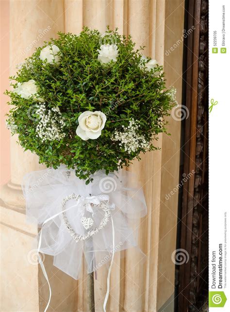 Beautiful Flower Wedding Decoration Church Stock Photo