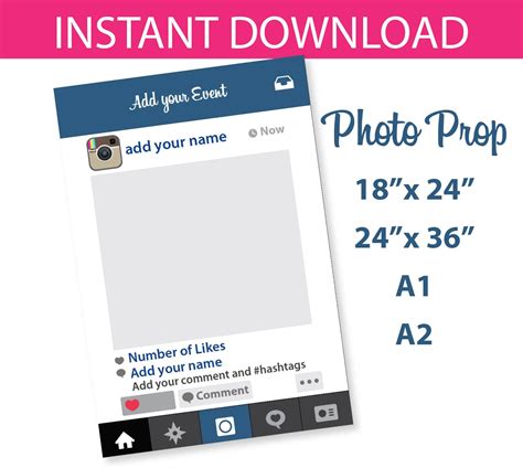 Edit.org also has editable templates to create your instagram stories. Printable Editable Instagram Photo Prop | Instagram frame ...