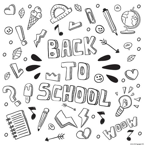 Word Back To School Fun Coloring Page Printable