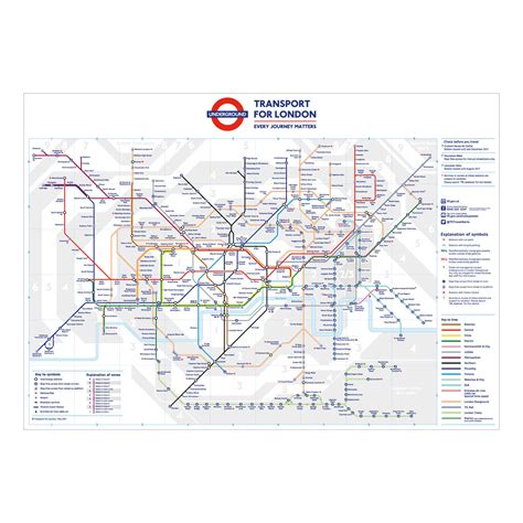 A0 A1 A2 A3 London Underground Tube Station Map Poster June 2017 Wall