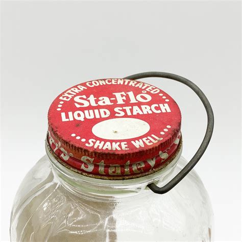 Vintage Sta Flo Starch Jar With Lid Etsy