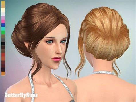 Sims 4 Cc Hair Bun Butterflysims Hair 085