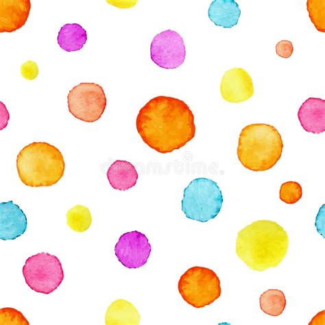 Watercolor Circles Pattern Hand Drawn Colorful Watercolor Background