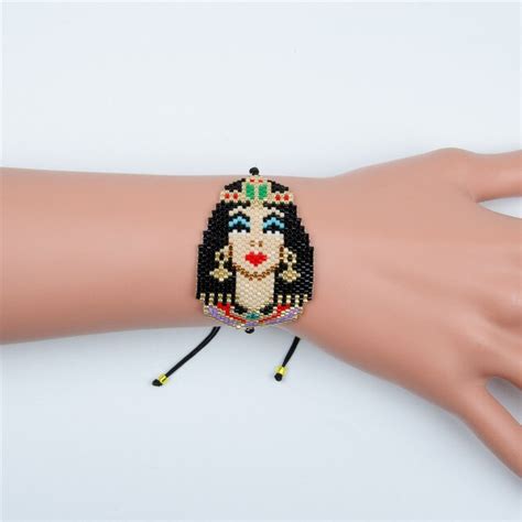 Oaiite Cleopatra Bracelets For Women Miyuki Egyptian Queen Jewelry Handmade Woven Delicas Seed