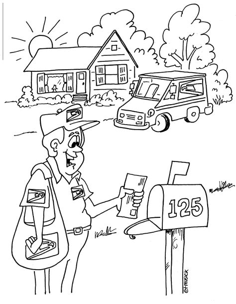 Mail Carrier Coloring Page At Getdrawings Free Download