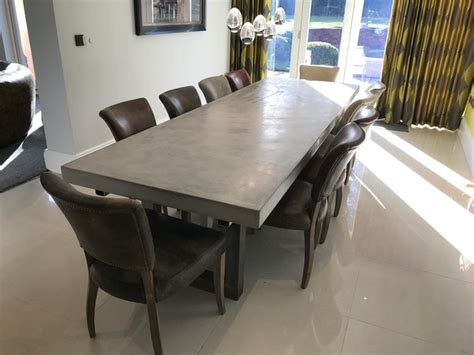 3 Metre Polished Concrete Dining Table Contemporary Dining Room