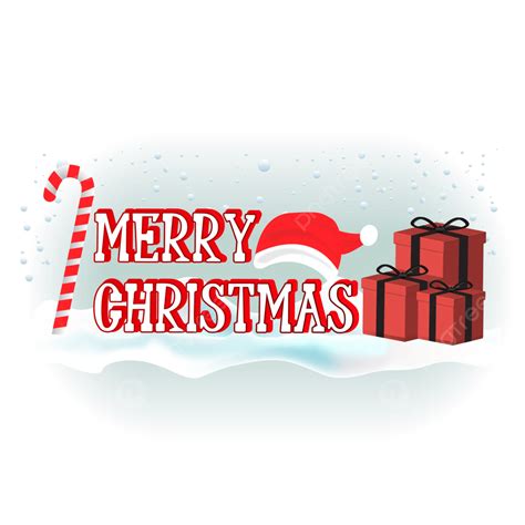 Merry Christmas Red Gradient Color With Snow And Ts Vector Merry