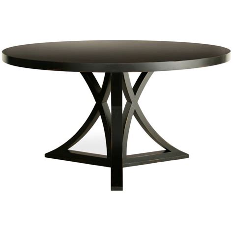 Furniture Round Black Wooden Dining Table With X Bases Elegant Small
