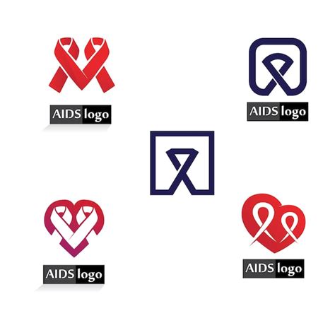 Premium Vector Hiv Aids Icon Set Logo Design Vector