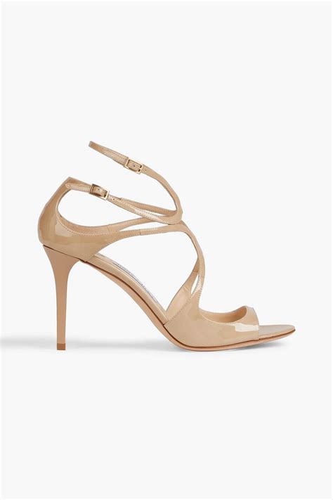 Jimmy Choo Ivette 85 Patent Leather Sandals In Metallic Lyst