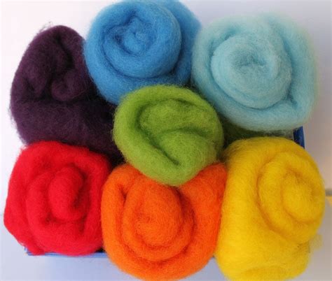 Carded Wool For Felting Rainbow Colors Ideal For Wet And Etsy