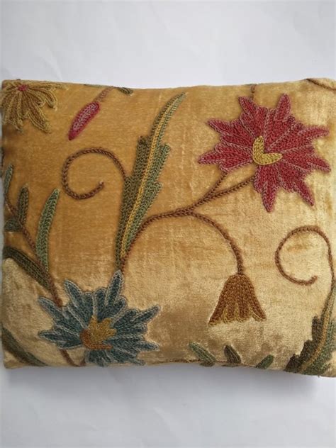 Velvet Cushion With Hand Embroidery Velvet Catawiki