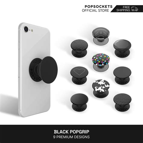 Popsockets Black Popgrip The Premium Phone Grip Popgrip Pop