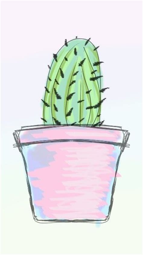 Love Inside Pastel Pastelcolors Cactus Plant Wallpaper