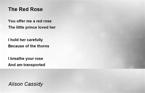 The Red Rose The Red Rose Poem By Alison Cassidy