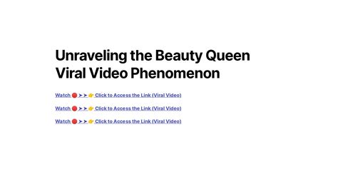 Unraveling The Beauty Queen Viral Video Phenomenon