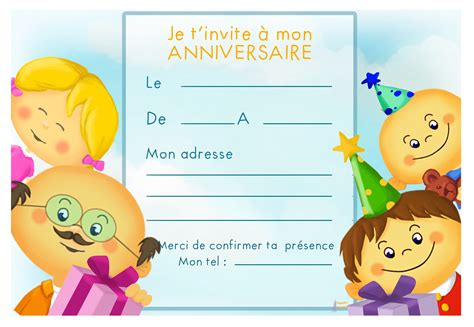 Carte D Invitation Anniversaire Gratuite à Imprimer Pour Garçon Le Carte