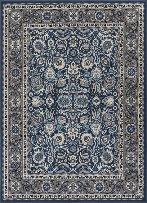 Darya Blue Modern Sarouk Area Rug Traditional Persian Carpet