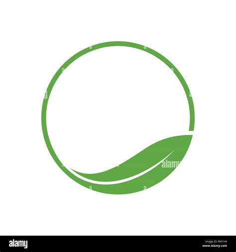 Organic Leaf Circle Simple Emblem Logo Template Vector Symbol Graphic
