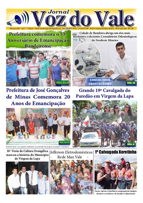 jornal voz do vale edição 5ª data 30 de maio 2016 versão oline …