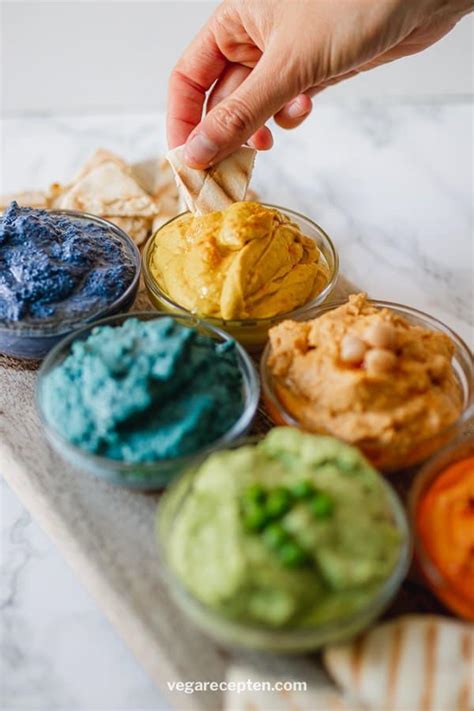 Rainbow Hummus Dip All Natural Vega Recepten