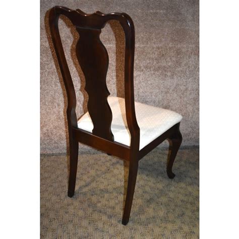 Queen anne reproduction furniture blends elements from earlier william and mary and chippendale styles. Vintage Singer Furniture Queen Anne Style Dining Chairs ...