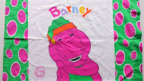 Vintage Barney The Dinosaur Pillowcase 1992