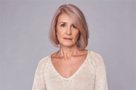 Portrait Of Sad Middle Aged Woman Stock Image Image Of Adult Senior