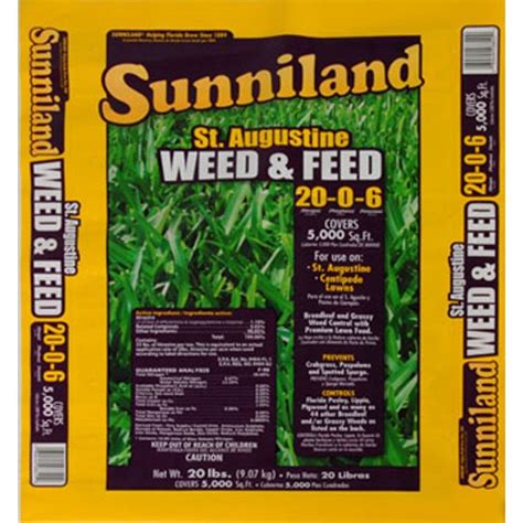 Sunniland St Augustine Grass 20 0 6 Weed And Feed Fertilizer 20 Lbs Seed World