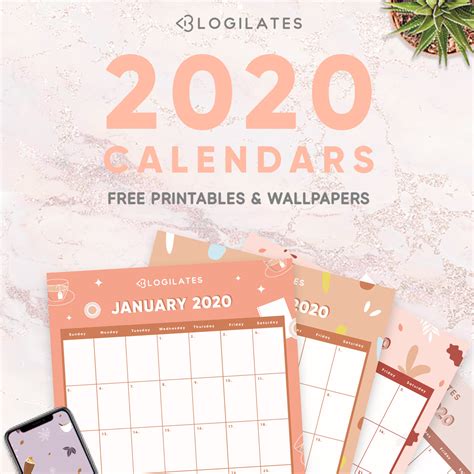 The Cutest 2020 Printable Calendars Free Blogilates