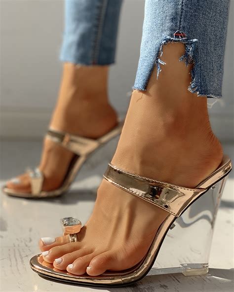 Pu Diamond Embellished Wedges Shoes Online Discover Hottest Trend