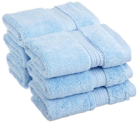 Face Bath Towel Set 900 Gram Egyptian Cotton 6 Piece Light Blue Hand