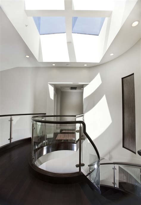 Heres The Stair Landing Modern Skylights Contemporary Staircase