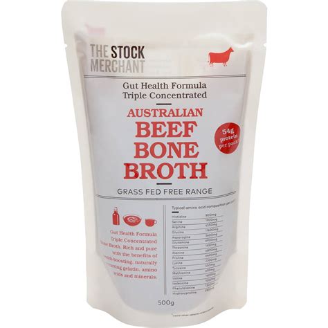 The Stock Merchant Australian Beef Bone Broth 500g Woolworths
